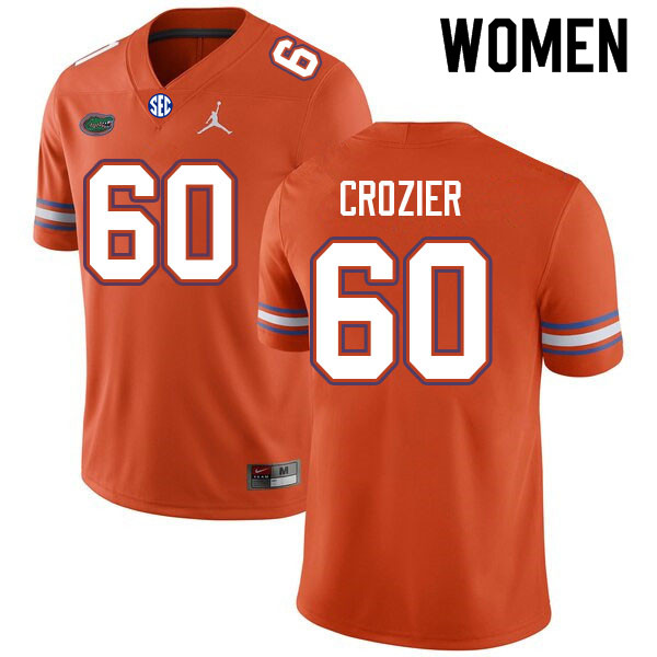 Women #60 Jackson Crozier Florida Gators College Football Jerseys Sale-Orange